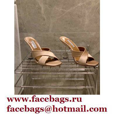 Aquazzura Heel 8.5cm Satin Yes Darling Mules Nude 2022