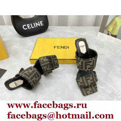 Fendi Heel 10cm FF Fabric Sandals 2022