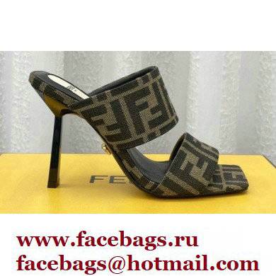 Fendi Heel 10cm FF Fabric Sandals 2022