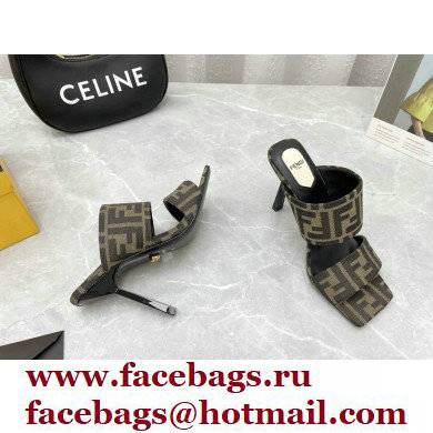 Fendi Heel 10cm FF Fabric Sandals 2022