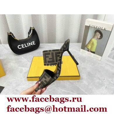 Fendi Heel 10cm FF Fabric Sandals 2022