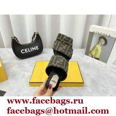 Fendi Heel 10cm FF Fabric Sandals 2022