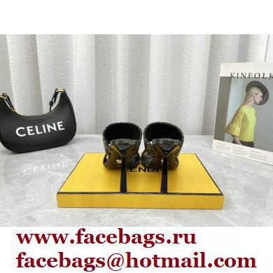 Fendi Heel 10cm FF Fabric Sandals 2022