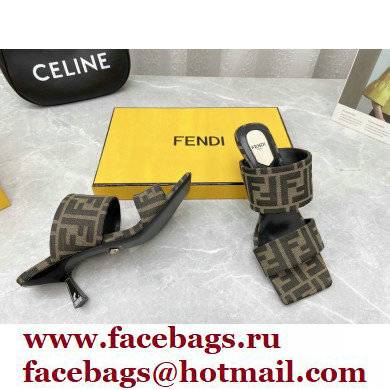 Fendi Heel 6cm FF Fabric Sandals 2022