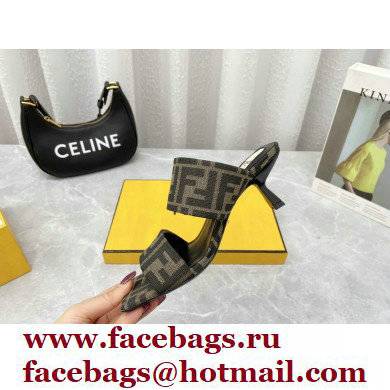 Fendi Heel 6cm FF Fabric Sandals 2022