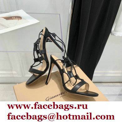 Gianvito Rossi Heel 10.5cm Giza Leather Sandals Black 2022