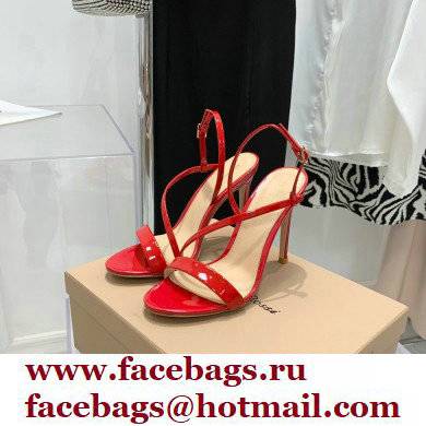 Gianvito Rossi Heel 10.5cm Manhattan Patent Leather Sandals Red 2022