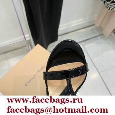 Gianvito Rossi Heel 10.5cm T-strap Sandals Patent Black 2022