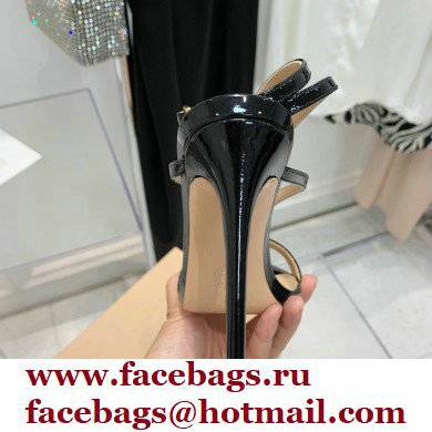 Gianvito Rossi Heel 10.5cm T-strap Sandals Patent Black 2022