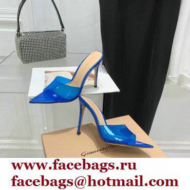 Gianvito Rossi Heel 10.5cm TPU Plexi ELLE Mules PVC Blue 2022