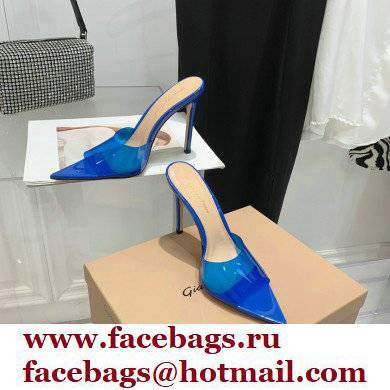 Gianvito Rossi Heel 10.5cm TPU Plexi ELLE Mules PVC Blue 2022