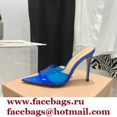 Gianvito Rossi Heel 10.5cm TPU Plexi ELLE Mules PVC Blue 2022