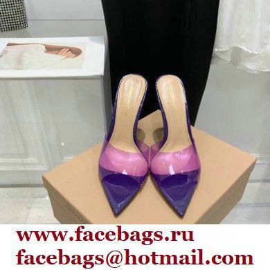 Gianvito Rossi Heel 10.5cm TPU Plexi ELLE Mules PVC Purple 2022