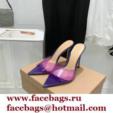 Gianvito Rossi Heel 10.5cm TPU Plexi ELLE Mules PVC Purple 2022