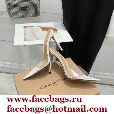 Gianvito Rossi Heel 10.5cm TPU Plexi ELLE Mules PVC White 2022