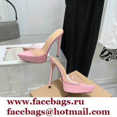 Gianvito Rossi Heel 13.5cm Platform 3cm TPU Plexi BETTY Mules PVC Pink 2022