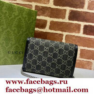 Gucci Dionysus Mini Chain Bag 401231 Washed GG Denim Black