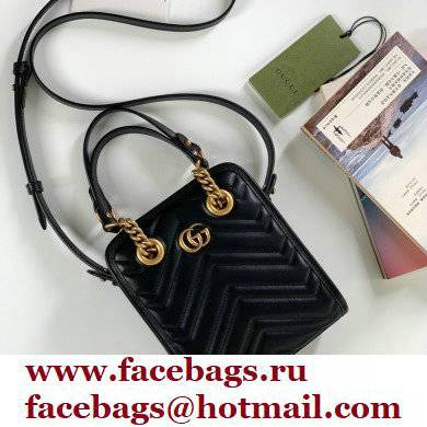 Gucci GG Marmont matelasse Mini Bag 696123 leather Black