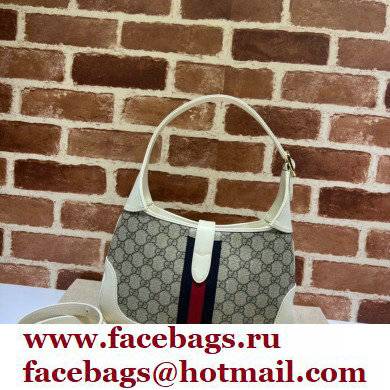 Gucci Jackie 1961 Small Hobo Bag 636706 GG Canvas White