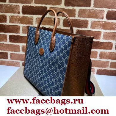 Gucci Medium tote bag with Interlocking G 674148 GG Denim Blue