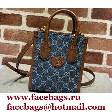 Gucci Mini tote bag with Interlocking G 671623 GG Denim Blue