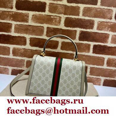 Gucci Ophidia Small Top Handle Bag with Web 651055 GG Canvas Oatmeal