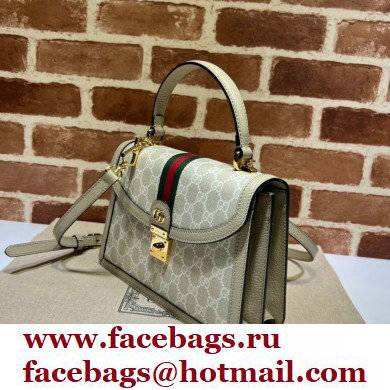 Gucci Ophidia Small Top Handle Bag with Web 651055 GG Canvas Oatmeal