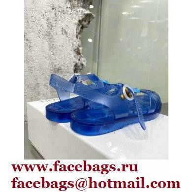 Gucci Rubber Sandals with Double G 676970 Blue 2022