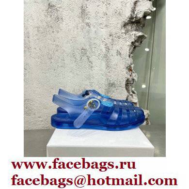 Gucci Rubber Sandals with Double G 676970 Blue 2022