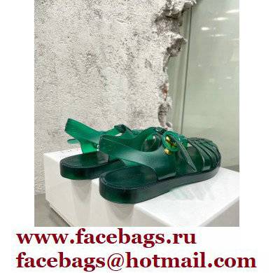 Gucci Rubber Sandals with Double G 676970 Green 2022