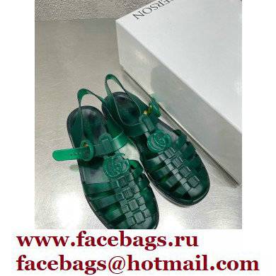 Gucci Rubber Sandals with Double G 676970 Green 2022