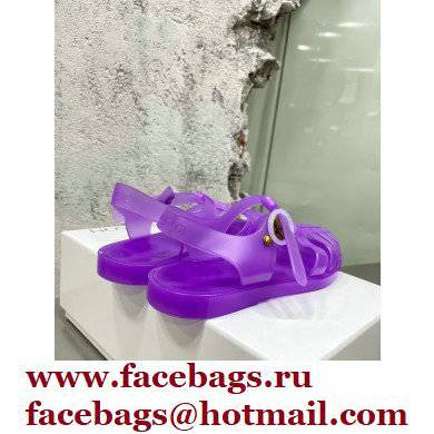 Gucci Rubber Sandals with Double G 676970 Purple 2022