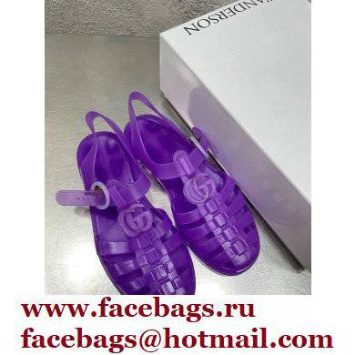 Gucci Rubber Sandals with Double G 676970 Purple 2022