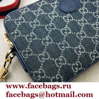 Gucci Shoulder bag with Interlocking G 699133 GG Denim Black