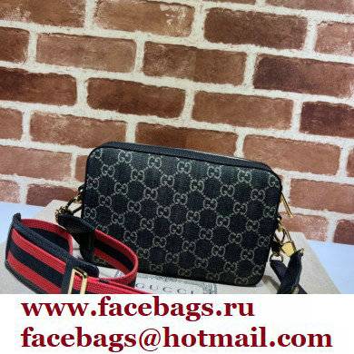 Gucci Shoulder bag with Interlocking G 699133 GG Denim Black