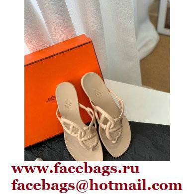 Hermes Egerie Chaine D'ancre TPU Flip Flops Thongs Sandals Beige 2022 - Click Image to Close
