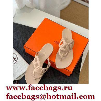 Hermes Egerie Chaine D'ancre TPU Flip Flops Thongs Sandals Beige 2022 - Click Image to Close