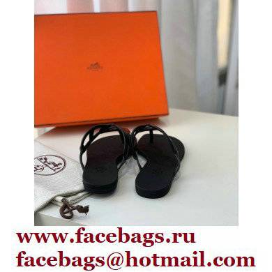 Hermes Egerie Chaine D'ancre TPU Flip Flops Thongs Sandals Black 2022