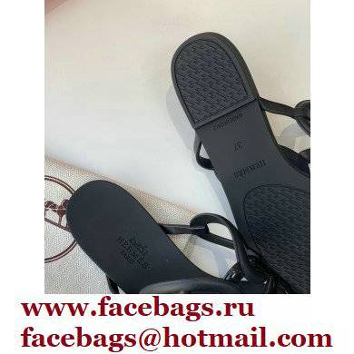 Hermes Egerie Chaine D'ancre TPU Flip Flops Thongs Sandals Black 2022