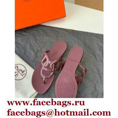 Hermes Egerie Chaine D'ancre TPU Flip Flops Thongs Sandals Burgundy 2022