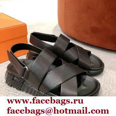 Hermes Electric sandals Leather Black 2022