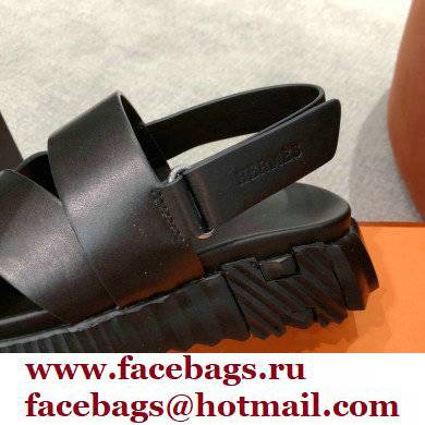 Hermes Electric sandals Leather Black 2022