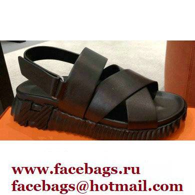 Hermes Electric sandals Leather Black 2022