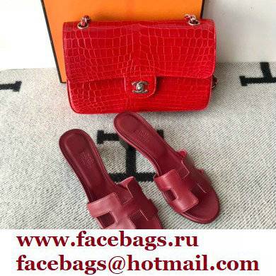 Hermes Heel 5cm Oasis Sandals in Swift Box Calfskin 24