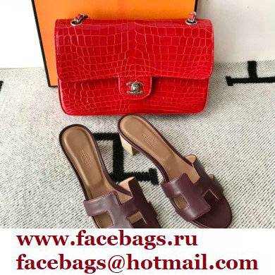 Hermes Heel 5cm Oasis Sandals in Swift Box Calfskin 34