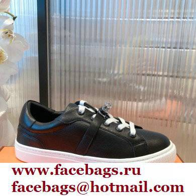 Hermes Kelly buckle Calfskin Day Sneakers Black 2022