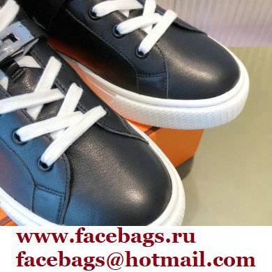 Hermes Kelly buckle Calfskin Daydream High-top Sneakers Black 2022