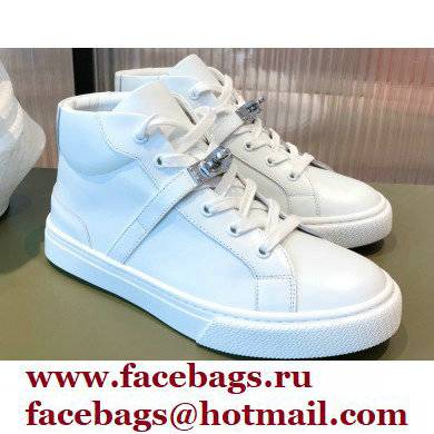 Hermes Kelly buckle Calfskin Daydream High-top Sneakers White 2022