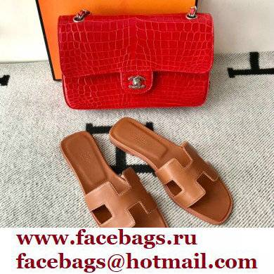 Hermes Oran Flat Sandals in Swift Box Calfskin 01