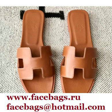 Hermes Oran Flat Sandals in Swift Box Calfskin 01